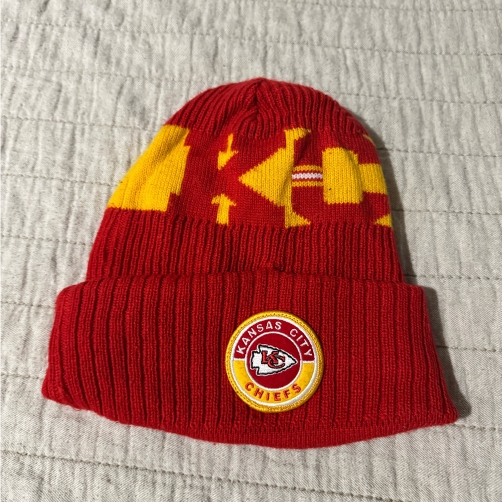 NFL Kansas City Chiefs Red and Yellow Beanie hat